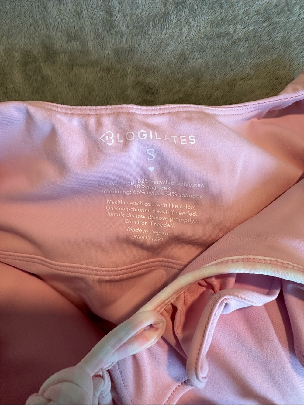NWT Blogilates Ruffle Lace Up Tank - Light Pink - Picture 6 of 7